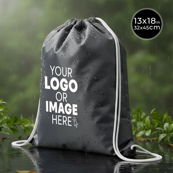 Custom Printed Impertex Drawstring Backpack 13×18 in (32×45 cm) – Anthracite - Pamusan.com