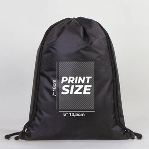 Custom Printed Impertex Drawstring Backpack 13×18 in (32×45 cm) – Black - Pamusan.com