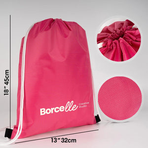 Custom Printed Impertex Drawstring Backpack 13×18 in (32×45 cm) – Fuchsia - Pamusan.com