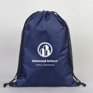 Custom Printed Impertex Drawstring Backpack 13×18 in (32×45 cm) – Navy Blue - Pamusan.com