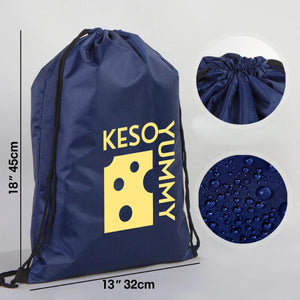 Custom Printed Impertex Drawstring Backpack 13×18 in (32×45 cm) – Navy Blue - Pamusan.com