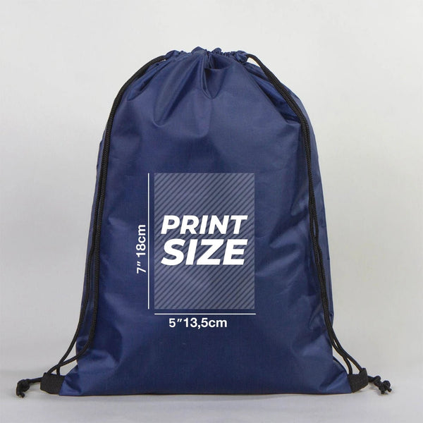 Custom Printed Impertex Drawstring Backpack 13×18 in (32×45 cm) – Navy Blue - Pamusan.com