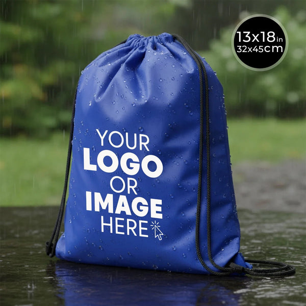 Custom Printed Impertex Drawstring Backpack 13×18 in (32×45 cm) – Saxe Blue - Pamusan.com
