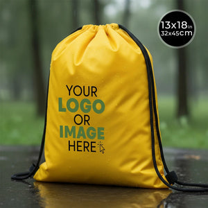 Custom Printed Impertex Drawstring Backpack 13×18 in (32×45 cm) – Yellow - Pamusan.com