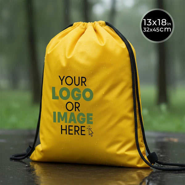 Custom Printed Impertex Drawstring Backpack 13×18 in (32×45 cm) – Yellow - Pamusan.com