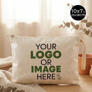 Custom Sublimation Printed Laminated Cotton Clutch Pouch – 10" × 7" (25 × 18 cm) - Pamusan.com