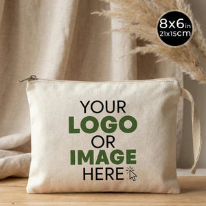 Custom Sublimation Printed Laminated Cotton Clutch Pouch – 8" × 6" (21 ×15 cm) - Pamusan.com