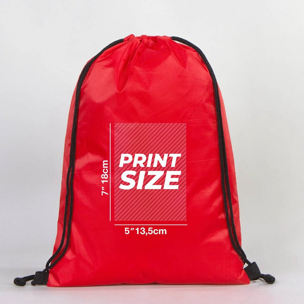 Custom Waterproof Drawstring Backpack – Red, Large 13×18 in (32×45 cm) - Pamusan.com