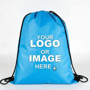 Custom Waterproof Drawstring Backpack – Turquoise, Large 13×18 in (32×45 cm) - Pamusan.com