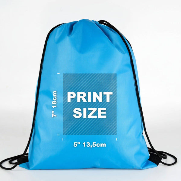 Custom Waterproof Drawstring Backpack – Turquoise, Large 13×18 in (32×45 cm) - Pamusan.com