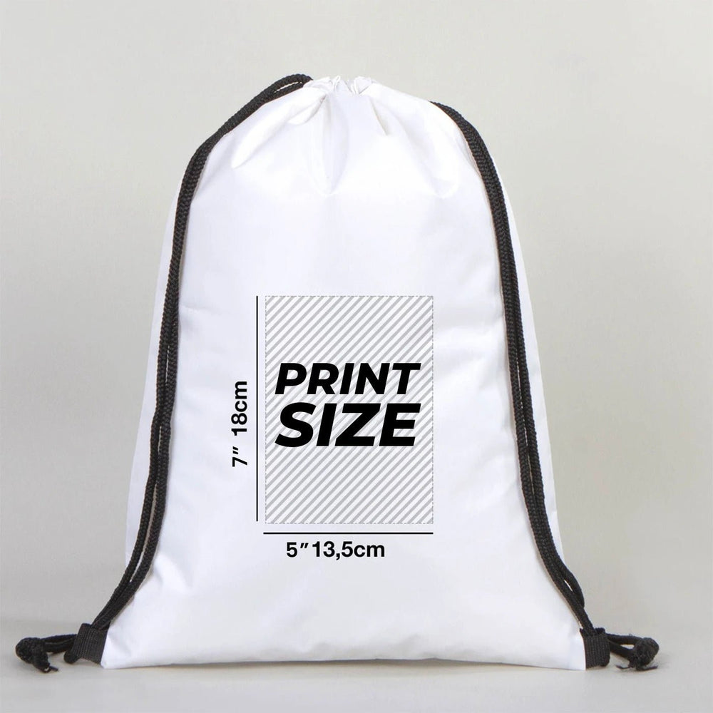 Custom Waterproof Drawstring Backpack – White, Large 13×18 in (32×45 cm) - Pamusan.com