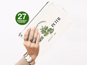 Custom Wedding Clutch Bag – Personalized Bridesmaid Gift Purse & Bridal Party Favor Tote - Pamusan.com