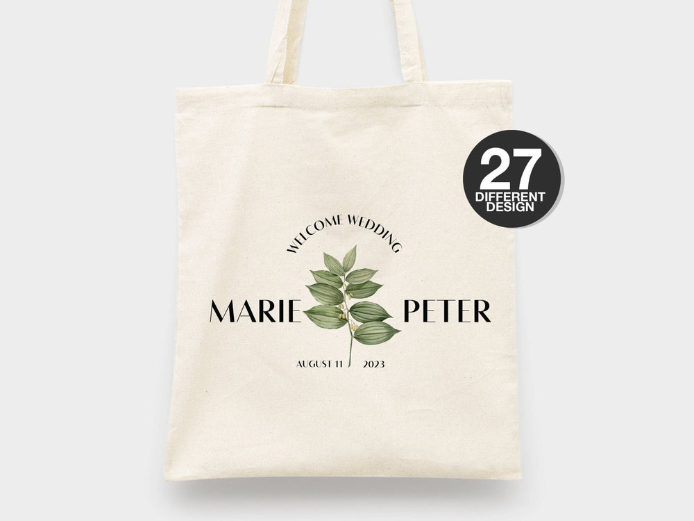 Custom Wedding Welcome Bag, 27 Different Design Wedding Tote, Bridesmaid Gift, Wedding Favors Bags, Bridal Party Bag - Pamusan.com