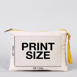 Custom Yellow Zippered Clutch Bag – 8"x 6" Cotton Pouch - Pamusan.com