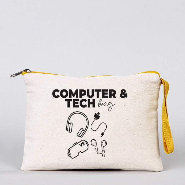 Custom Yellow Zippered Clutch Bag – 8"x 6" Cotton Pouch - Pamusan.com