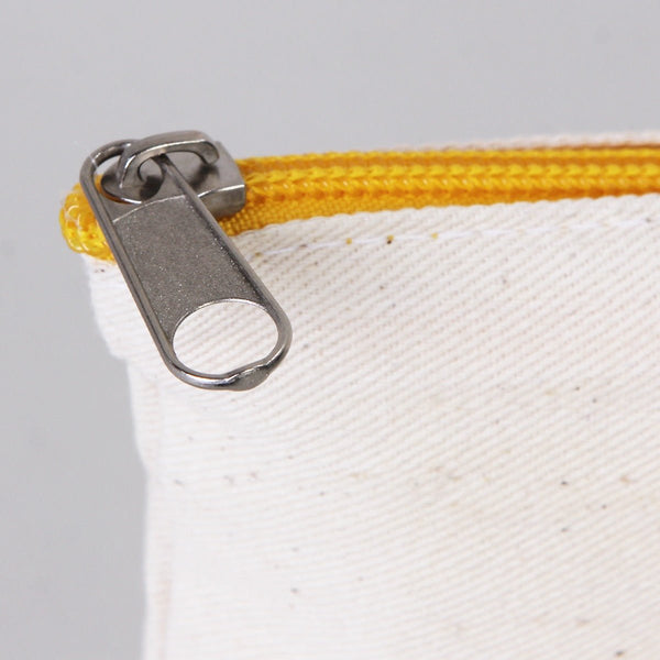 Custom Yellow Zippered Clutch Bag – 8"x 6" Cotton Pouch - Pamusan.com
