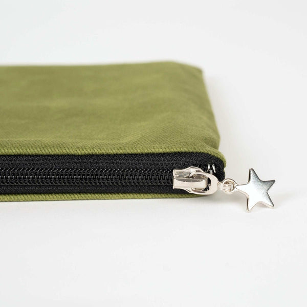 Custom Zippered Clutch Bag – Green – 10" × 7" (25 × 18 cm) - 10 oz - Pamusan.com