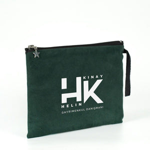Custom Zippered Clutch Bag – Pine Green – 10" × 7" (25 × 18 cm) - Pamusan.com