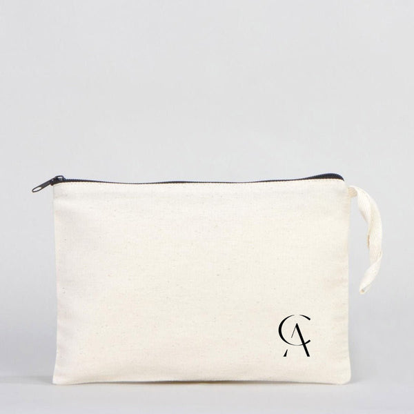 Customizable Clutch Bag – 10"x7" Unlined Cotton Pouch with Zipper - Pamusan.com