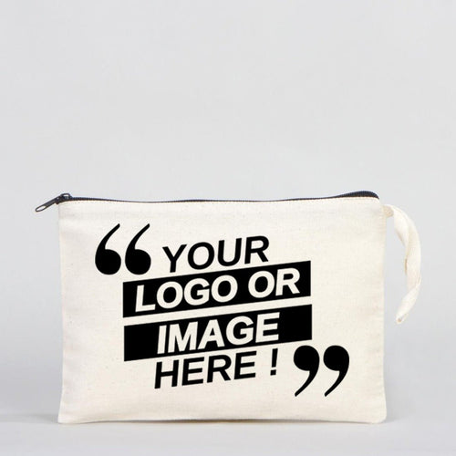 Customizable Clutch Bag – 10"x7" Unlined Cotton Pouch with Zipper - Pamusan.com