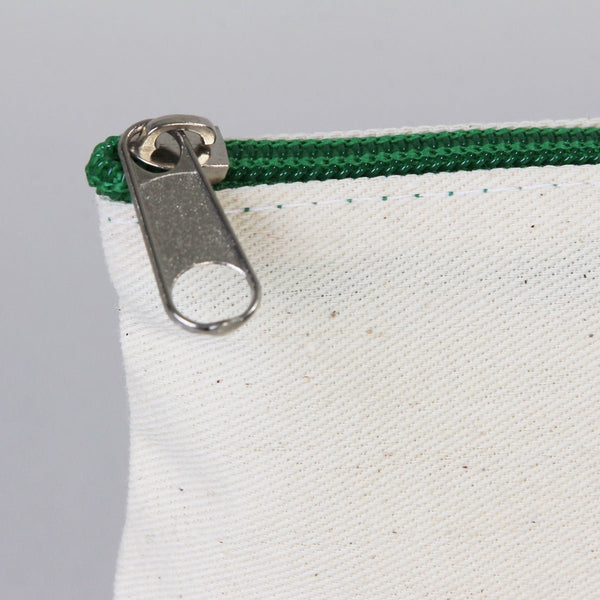 Customizable Cotton Clutch Bag – 8"x6" with Green Zipper - Pamusan.com
