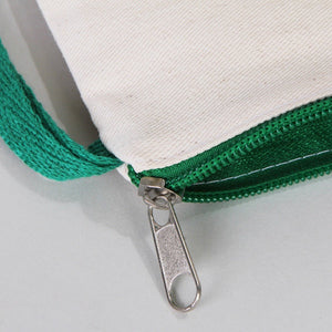 Customizable Cotton Clutch Bag – 8"x6" with Green Zipper - Pamusan.com