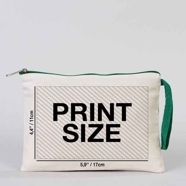 Customizable Cotton Clutch Bag – 8"x6" with Green Zipper - Pamusan.com