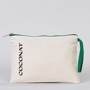 Customizable Cotton Clutch Bag – 8"x6" with Green Zipper - Pamusan.com