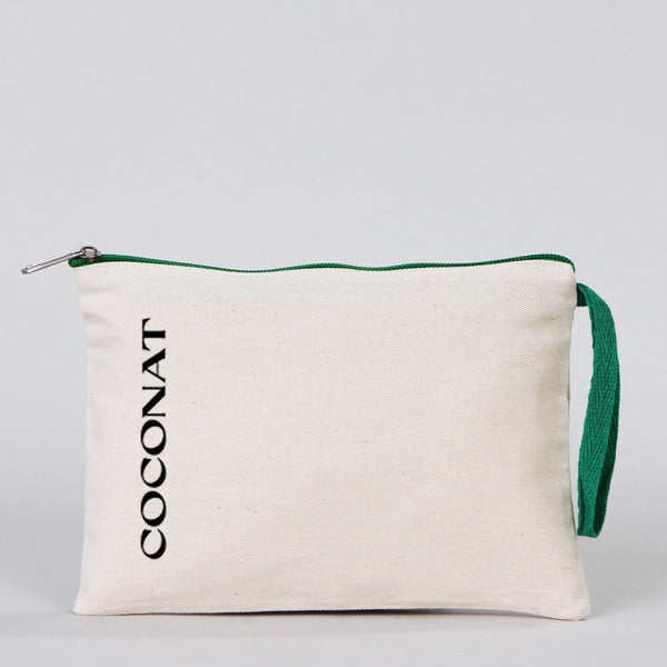 Customizable Cotton Clutch Bag – 8"x6" with Green Zipper - Pamusan.com