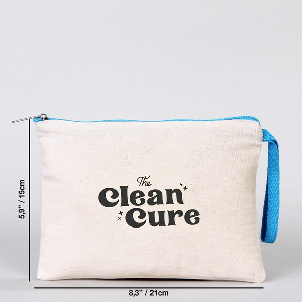 Customizable Cotton Clutch Bag – 8"x6" with Turquoise Zipper - Pamusan.com