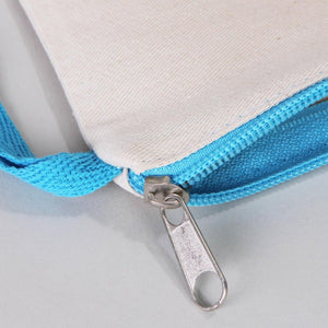 Customizable Cotton Clutch Bag – 8"x6" with Turquoise Zipper - Pamusan.com
