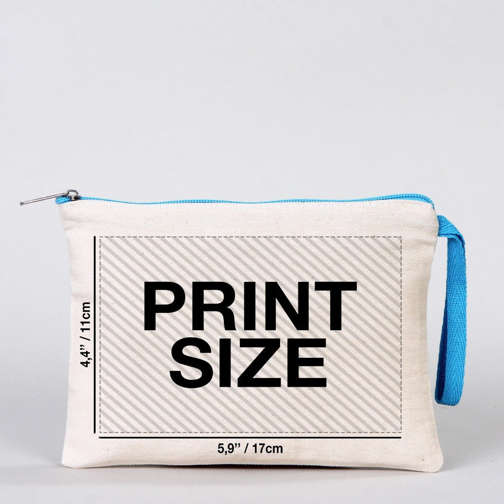 Customizable Cotton Clutch Bag – 8"x6" with Turquoise Zipper - Pamusan.com