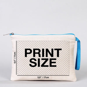 Customizable Cotton Clutch Bag – 8"x6" with Turquoise Zipper - Pamusan.com