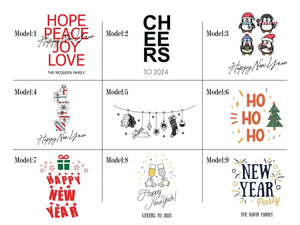 Custom Happy New Year Tote Bag –  14" × 16"  (35 x 40 cm) Personalized Cotton Bag — logo detail | Pamusan
