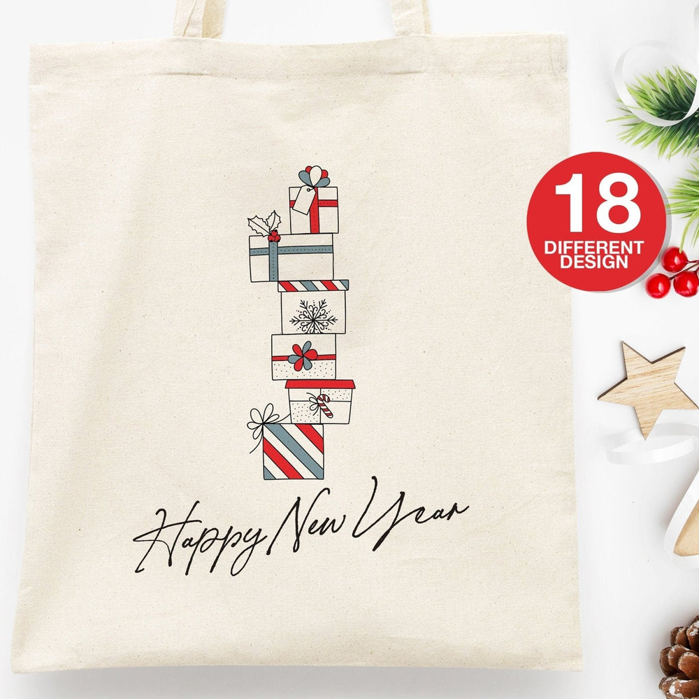 Customizable Happy New Year Tote Bag - Perfect for Your New Year's Parties - Custom Logo and Text Bag - Happy New Year Tote Bag - Pamusan.com
