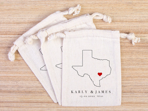Customized Texas Wedding Welcome Bag - Texas Party Favor Bags - Texas Wedding Tote - Custom With Your name or Design - Pamusan.com