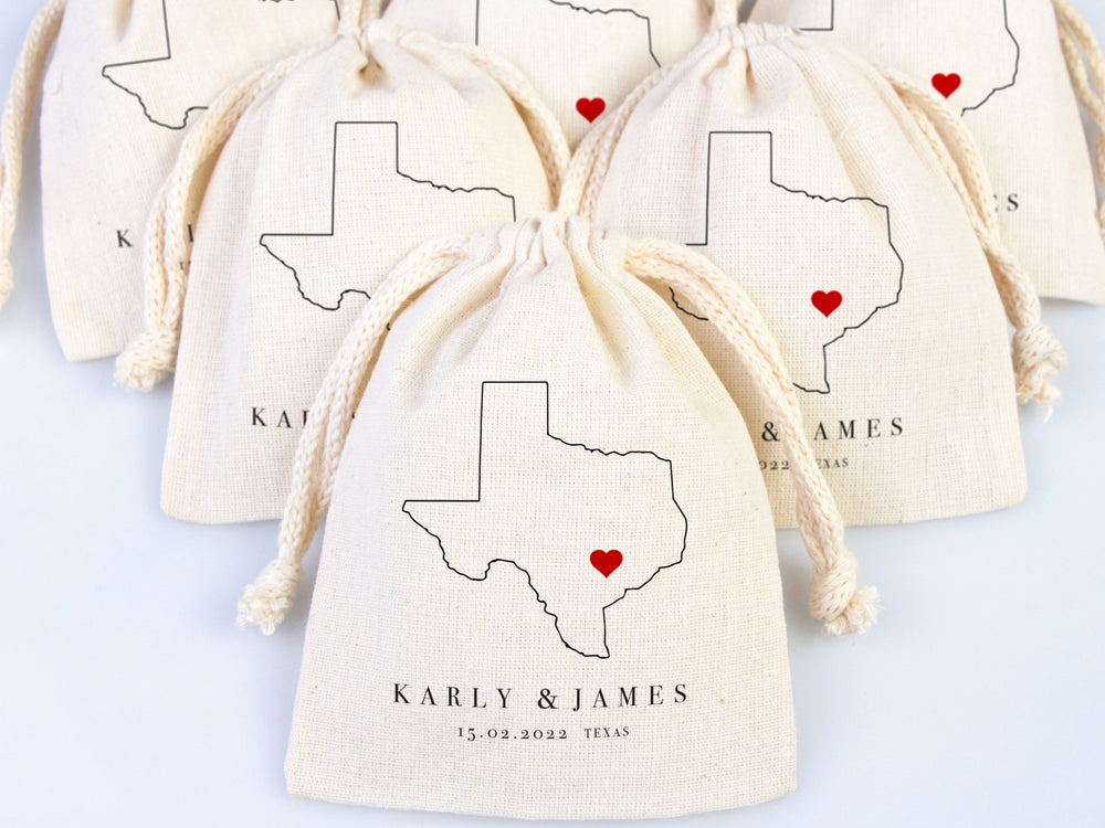 Customized Texas Wedding Welcome Bag - Texas Party Favor Bags - Texas Wedding Tote - Custom With Your name or Design - Pamusan.com