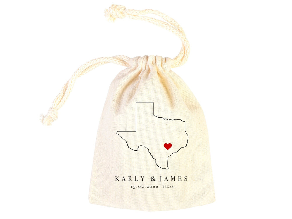 Customized Texas Wedding Welcome Bag - Texas Party Favor Bags - Texas Wedding Tote - Custom With Your name or Design - Pamusan.com