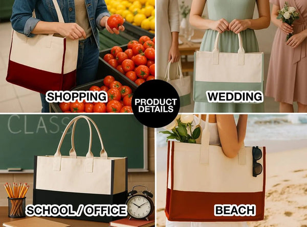 Elite Canvas Tote Bag – Large Size for Beach & Grocery | Heavy - Duty 390gsm Cotton | Custom Logo - Pamusan.com