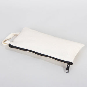 Fabric Pencil Case – 8"x4" Blank Natural Cotton Zippered Pouch - Pamusan.com