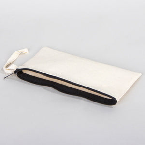 Fabric Pencil Case – 8"x4" Blank Natural Cotton Zippered Pouch - Pamusan.com