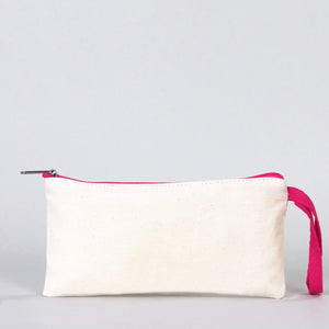 Fabric Pencil Case – 8"x4" Fuchsia Zippered Cotton Pouch (Blank) - Pamusan.com