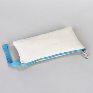 Fabric Pencil Case – 8"x4" Turquoise Zippered Cotton Pouch - Pamusan.com