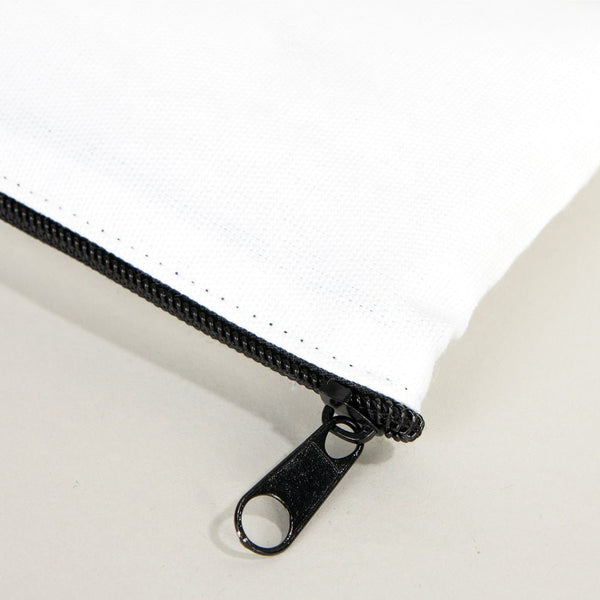 Fabric Pencil Case – 8"x4" White Cotton Zippered Pencil Pouch - Pamusan.com