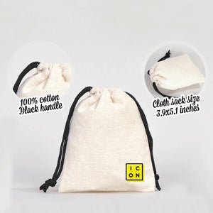 Fabric Pouch 4" W x 5" H (10 cm x 13 cm) - Black Handle (Customize) - Pamusan.com