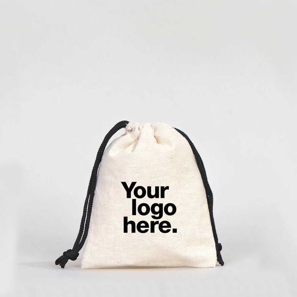 Fabric Pouch 4" W x 5" H (10 cm x 13 cm) - Black Handle (Customize) - Pamusan.com