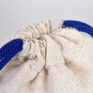 Fabric Pouch 4" W x 5" H (10 cm x 13 cm) - Dark Blue Handle (Customize) - Pamusan.com