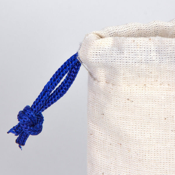 Fabric Pouch 4" W x 5" H (10 cm x 13 cm) - Dark Blue Handle (Customize) - Pamusan.com