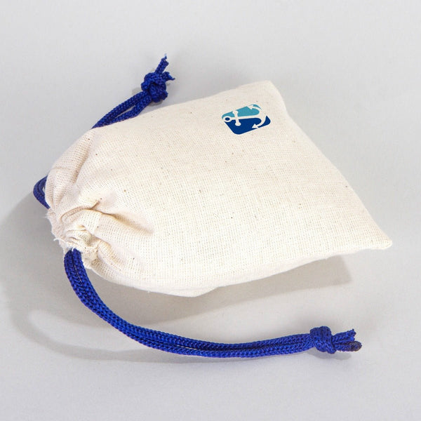 Fabric Pouch 4" W x 5" H (10 cm x 13 cm) - Dark Blue Handle (Customize) - Pamusan.com