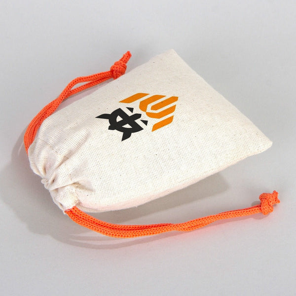 Fabric Pouch 4" W x 5" H (10 cm x 13 cm) - Orange Handle (Customize) - Pamusan.com